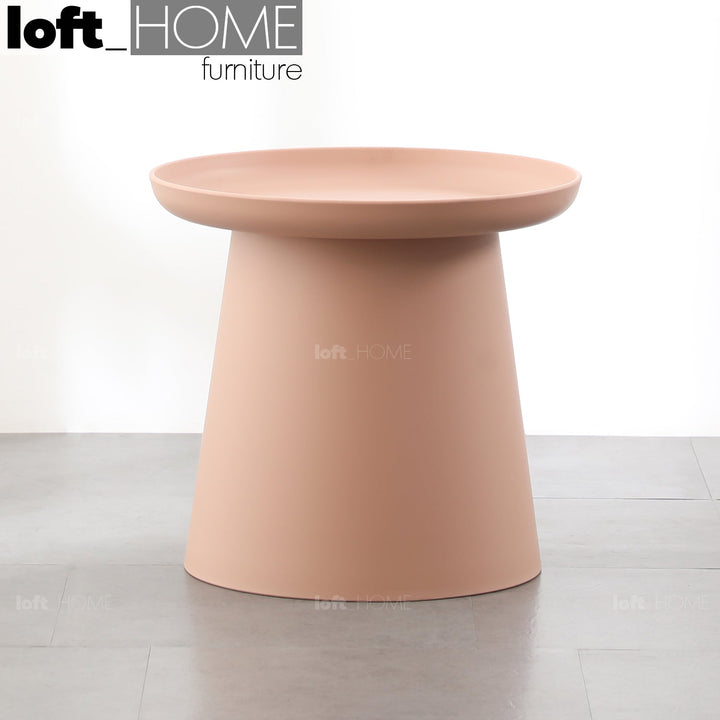 Scandinavian plastic side table macaron in real life style.