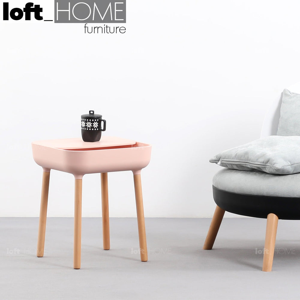Scandinavian plastic side table una primary product view.