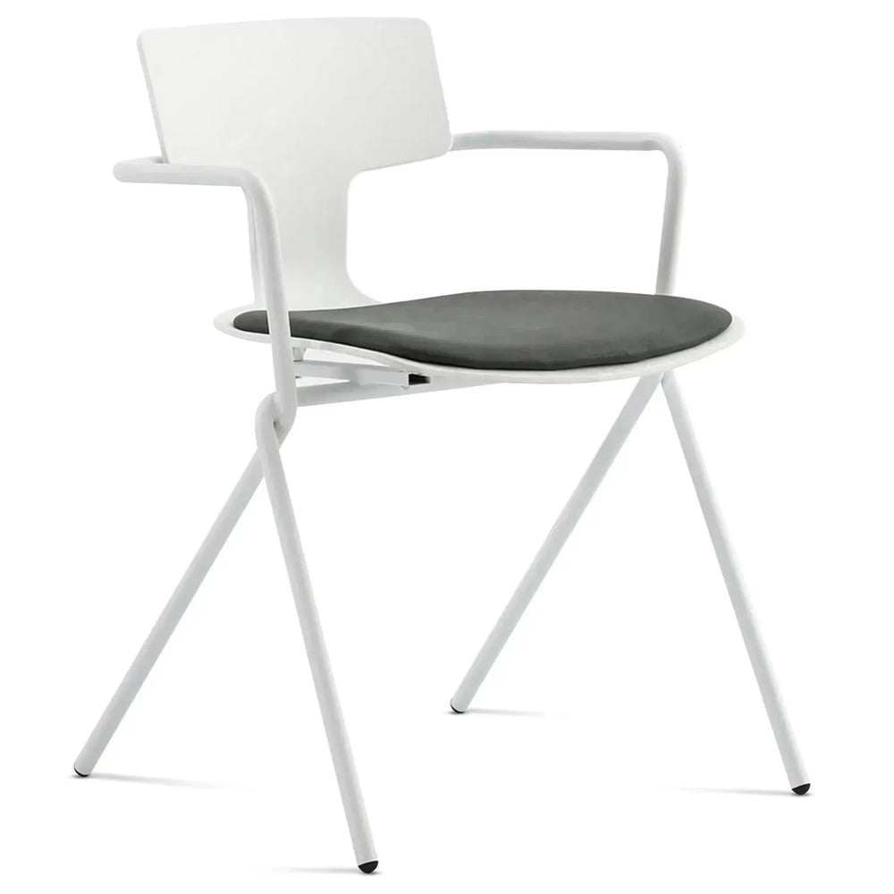 Modern plastic training office chair padriac in white background.