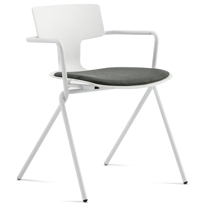 Scandinavian plastic training office chair padriac in white background.
