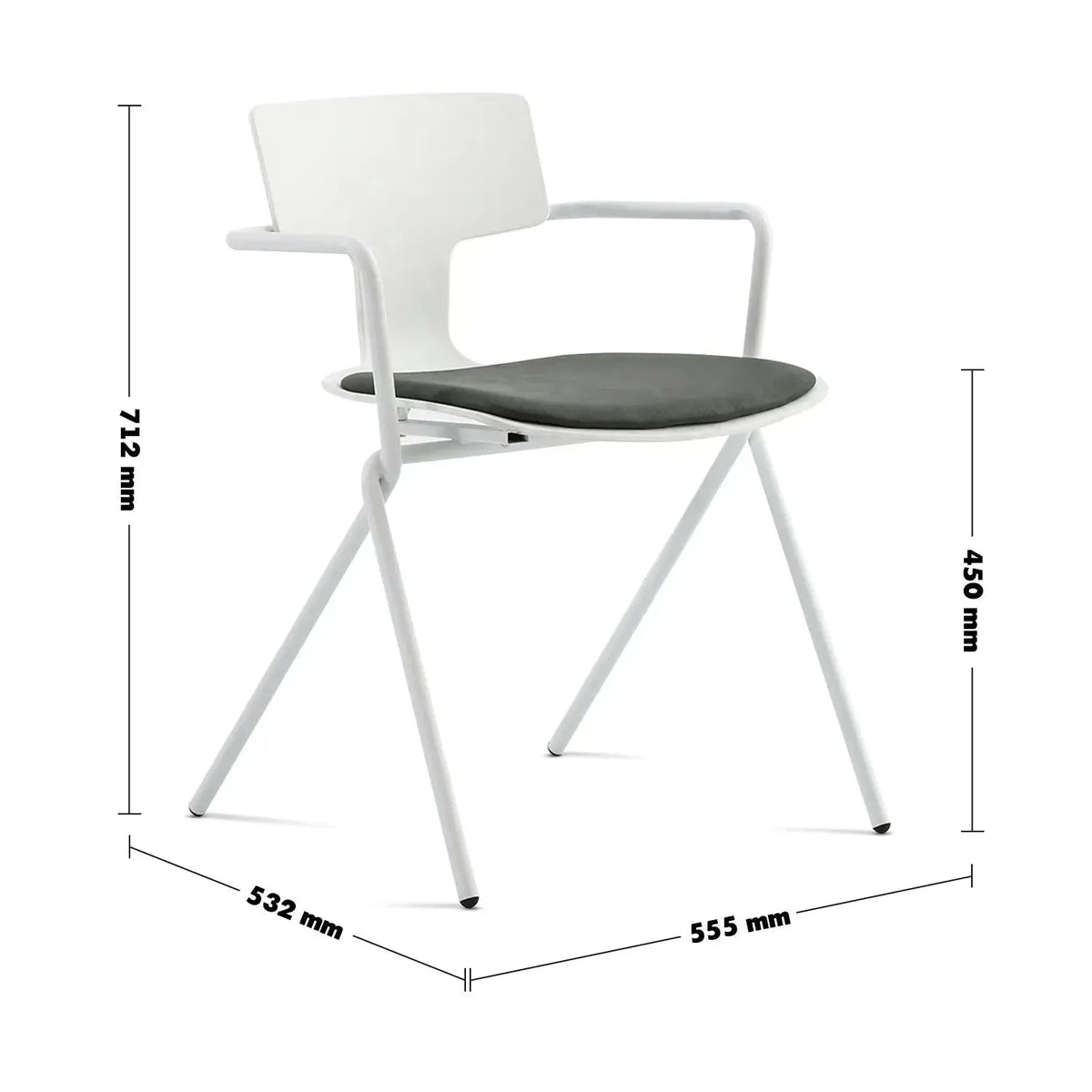 Modern metal dining chair padriac size charts.
