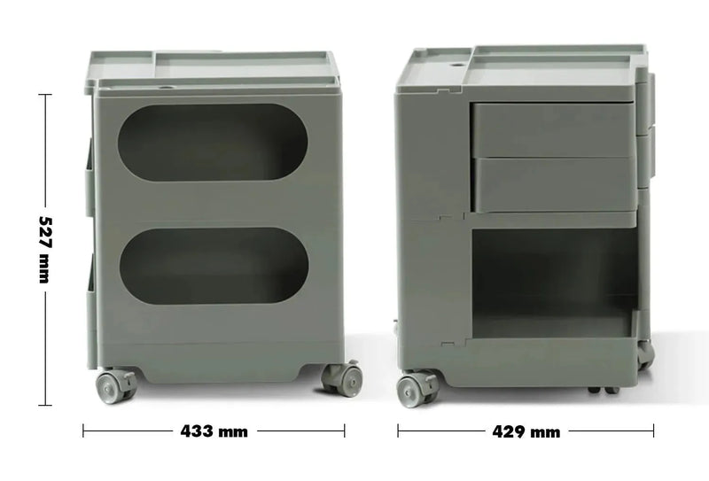 Bauhaus plastic wheeled trolley side table boby small size charts.
