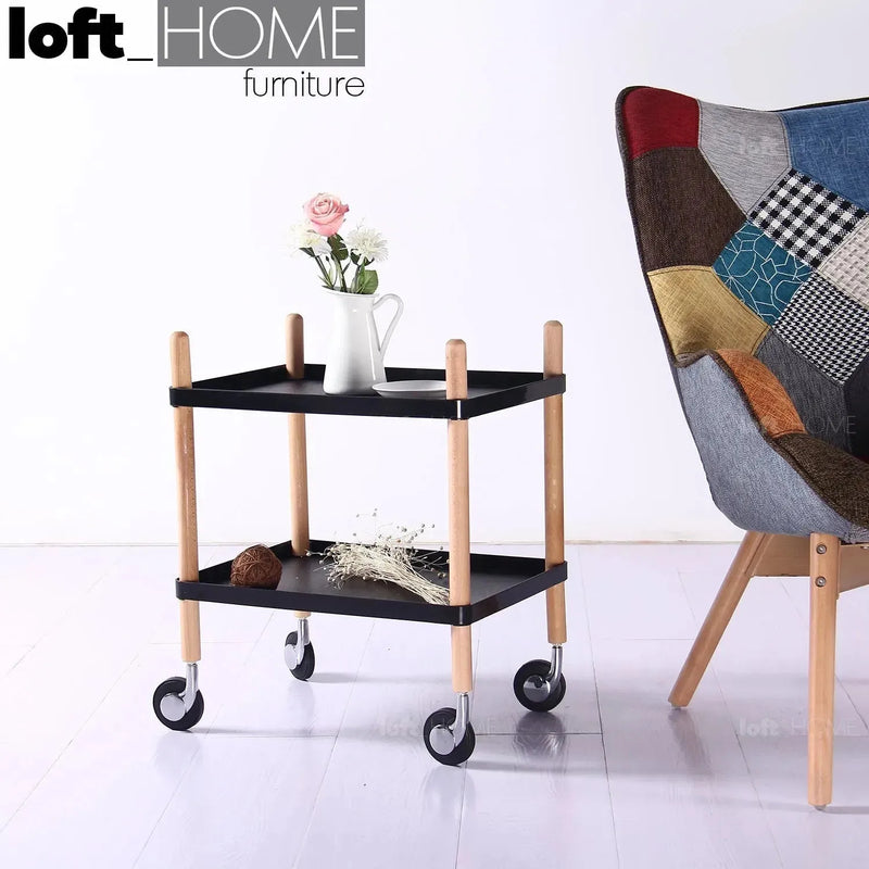 Modern plastic wheeled trolley side table danish 2 in details.