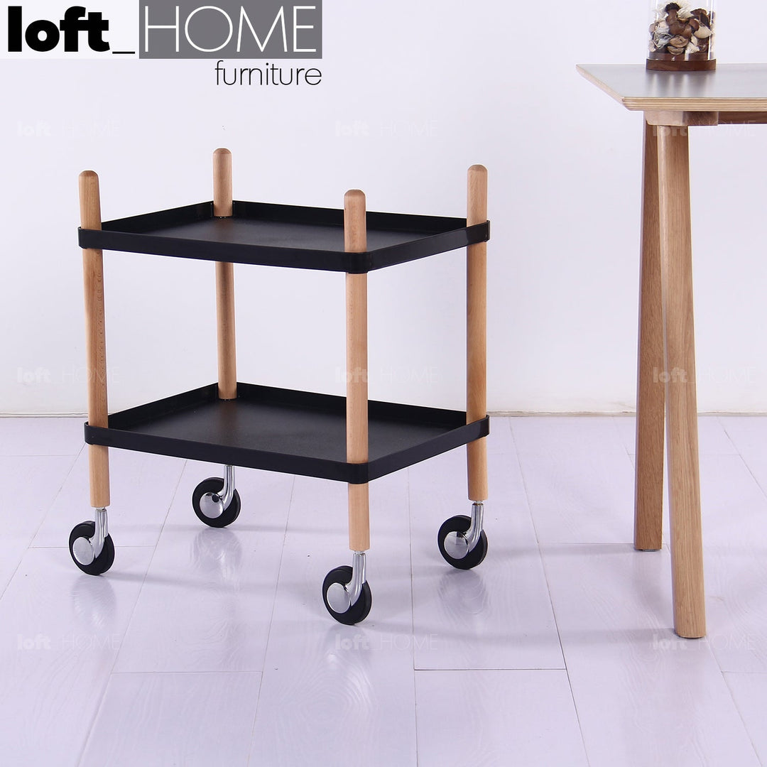 Scandinavian plastic wheeled trolley side table danish 2 primary product view.