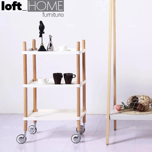 Modern Plastic Wheeled Trolley Side Table DANISH 3 Good to Know Preview-1