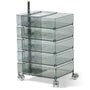 Contemporary Plastic Wheeled Trolley Side Table ROLLY CLEAR