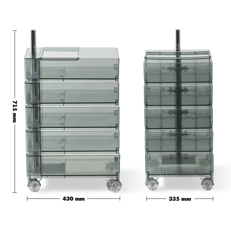 Bauhaus plastic wheeled trolley side table rolly clear size charts.