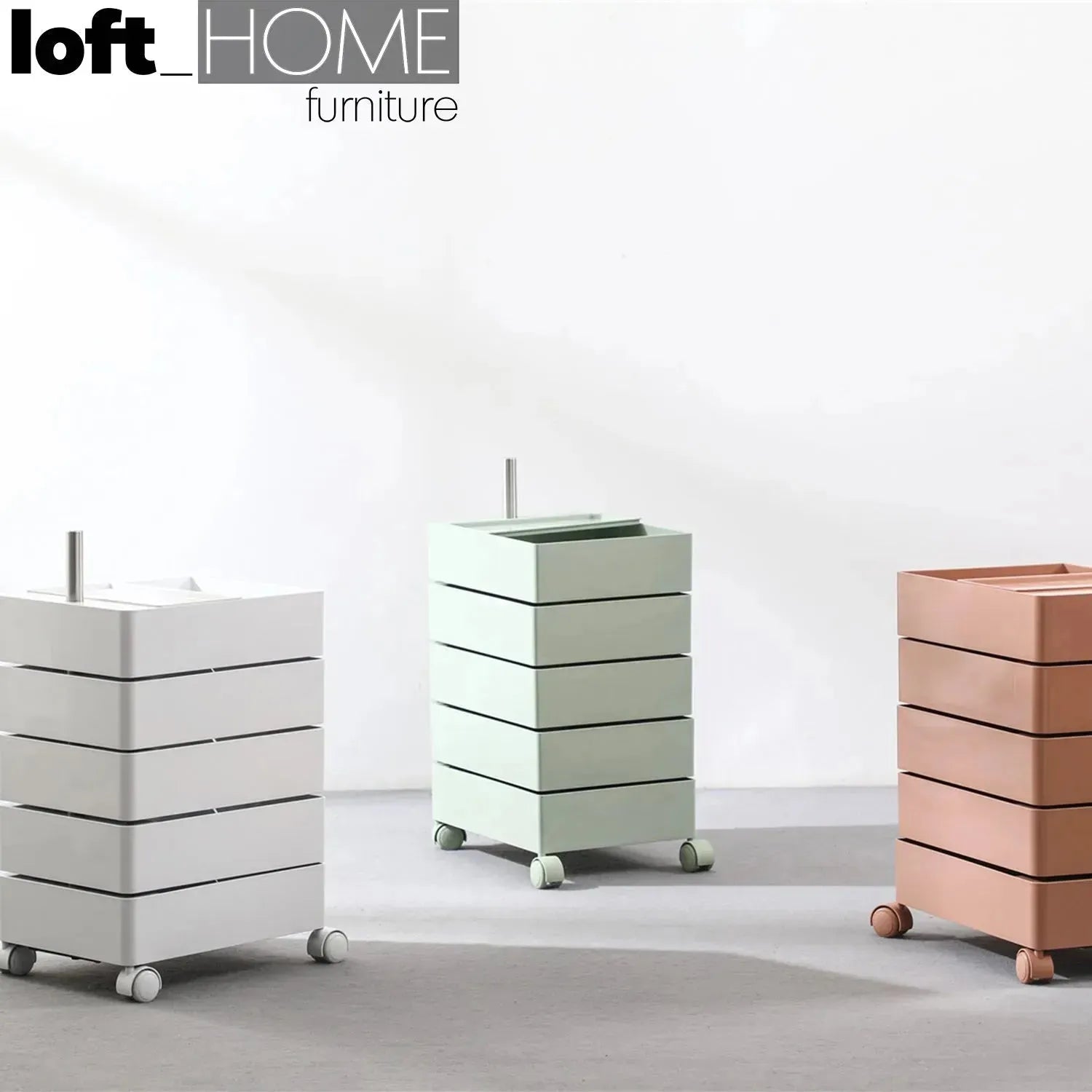 Side Desk Rolly Bauhaus Plastic Wheeled Trolley Side Table ROLLY – LOFT HOME
