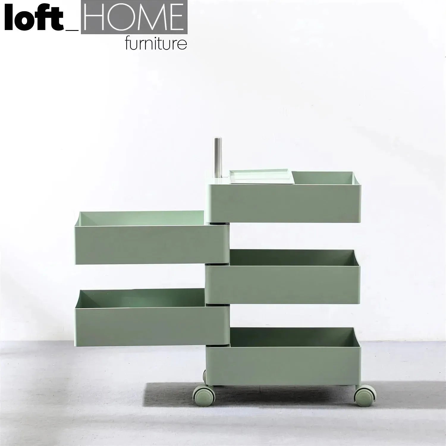 Side Desk Rolly Scandinavian Plastic Wheeled Trolley Side Table ROLLY – LOFT HOME