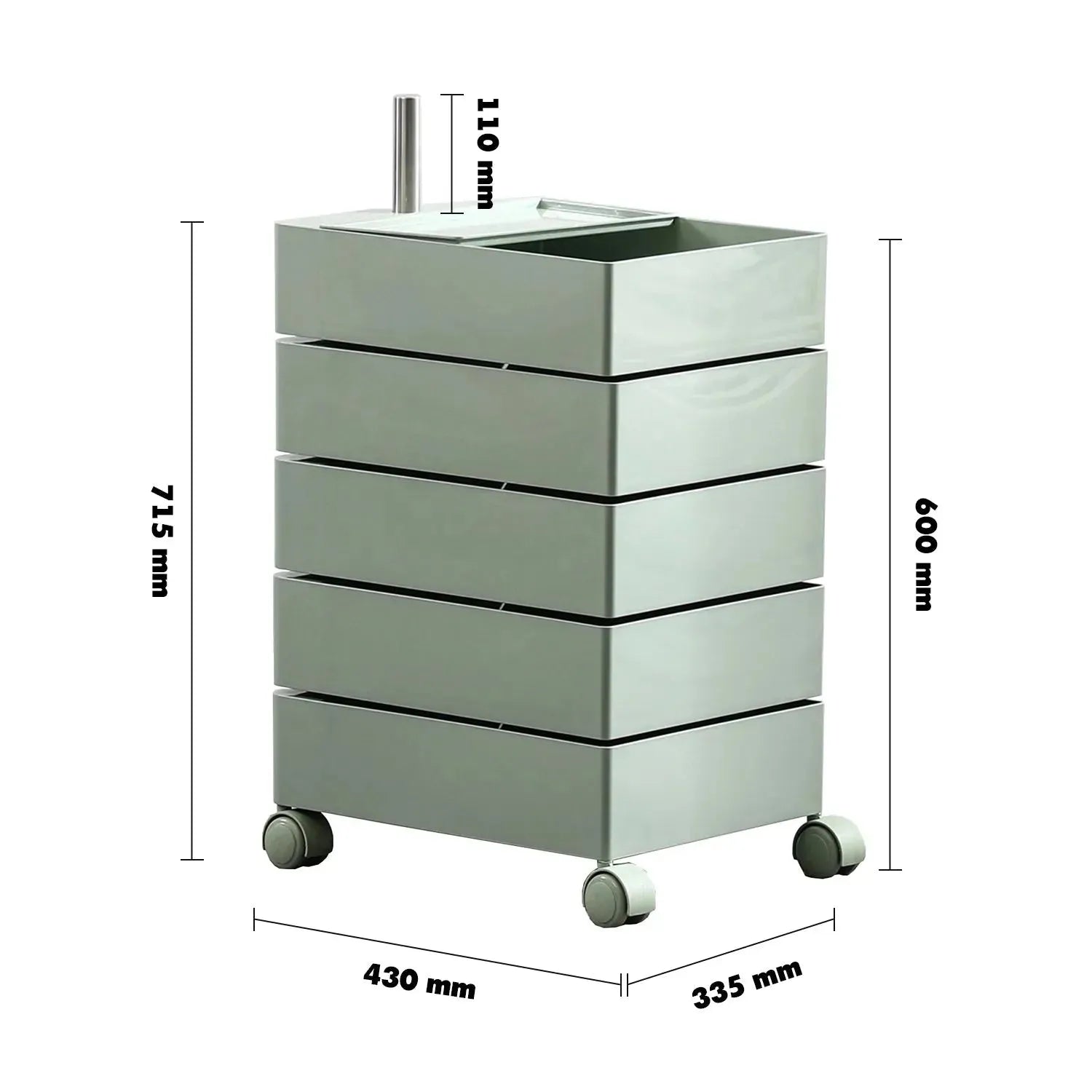 Side Desk Rolly Bauhaus Plastic Wheeled Trolley Side Table ROLLY – LOFT HOME
