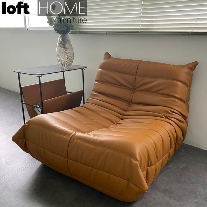 Scandinavian pu leather 1 seater sofa cater environmental situation.