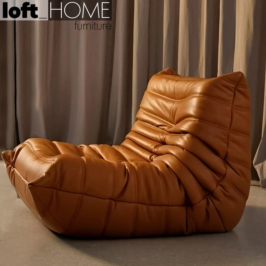 Scandinavian pu leather 1 seater sofa cater in details.