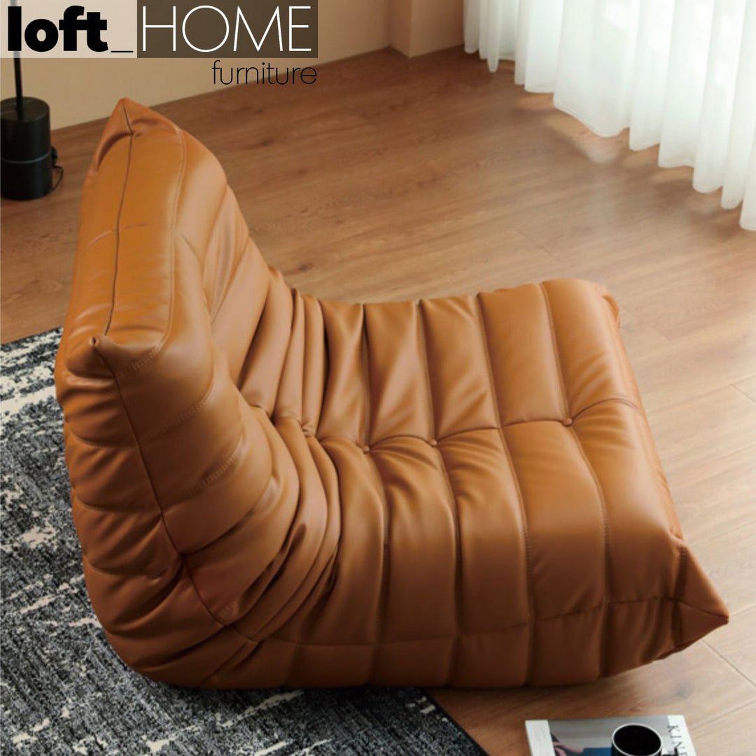 Scandinavian pu leather 1 seater sofa cater with context.