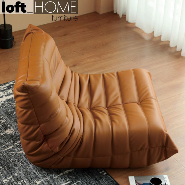 Scandinavian pu leather 1 seater sofa cater with context.