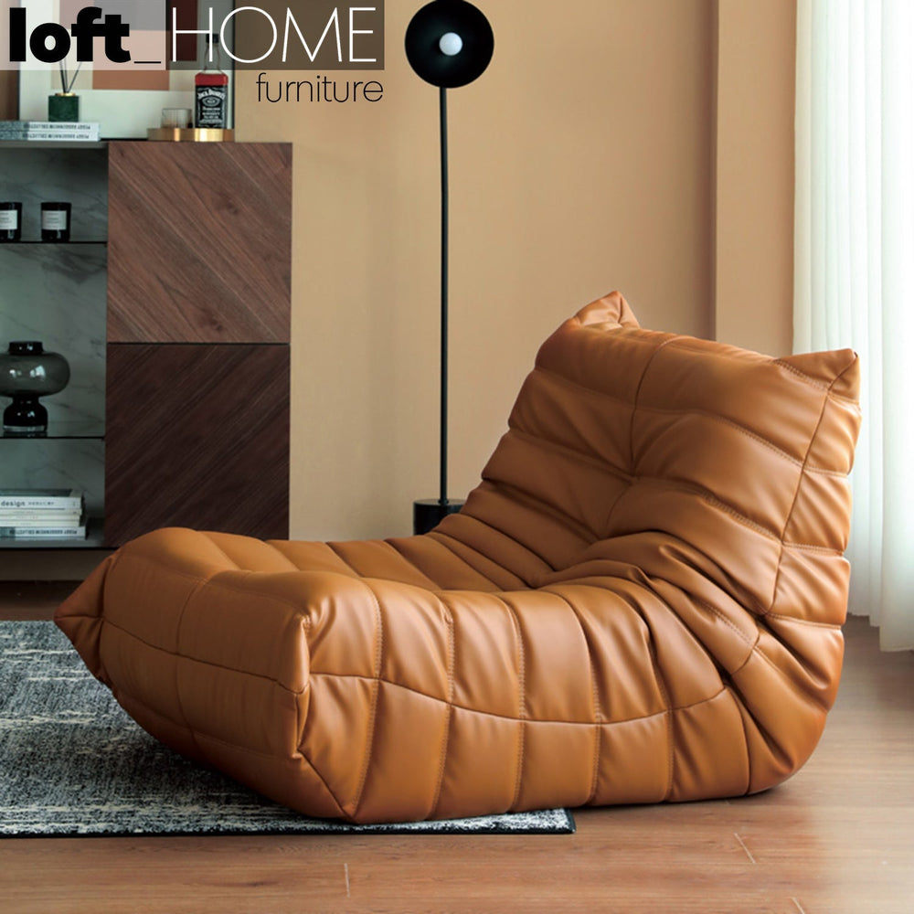 Scandinavian pu leather 1 seater sofa cater primary product view.
