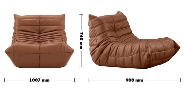 Scandinavian pu leather 1 seater sofa cater size charts.