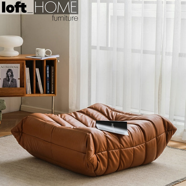 Scandinavian pu leather ottoman cater primary product view.