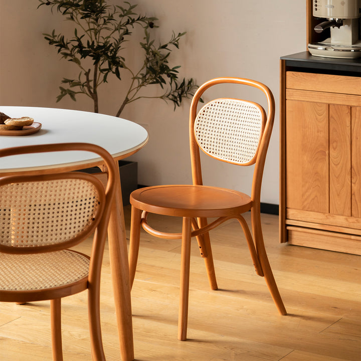 Scandinavian rattan dining chair german primary product view.
