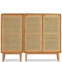 Scandinavian Rattan Oak Wood Shoe Cabinet BERI