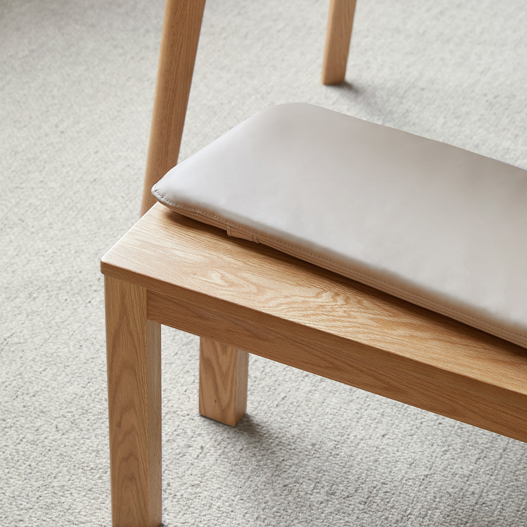 Scandinavian removable padded bench cushion cheese in real life style.
