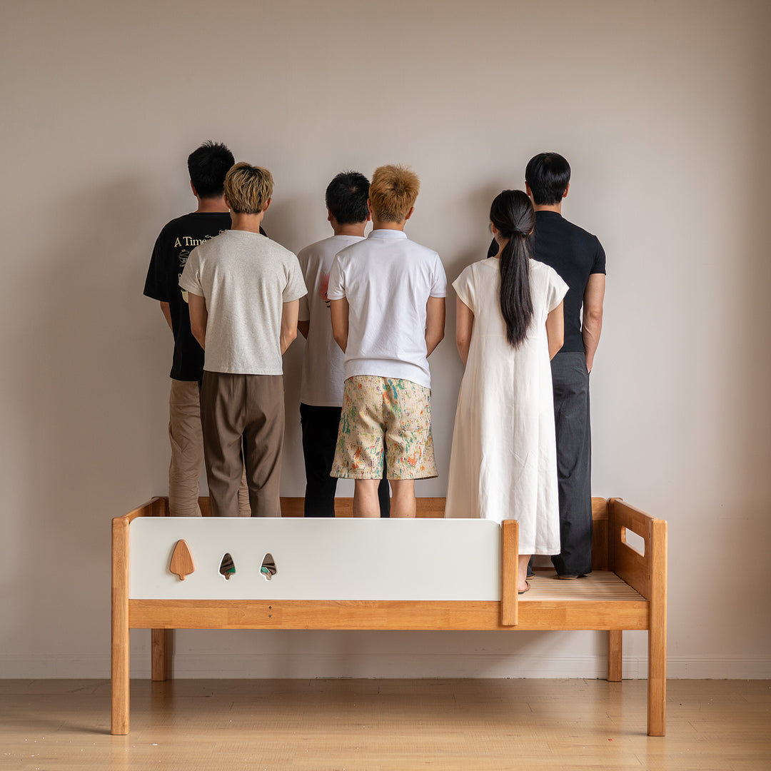 Scandinavian rubber wood kids bunk bed vireo in still life.