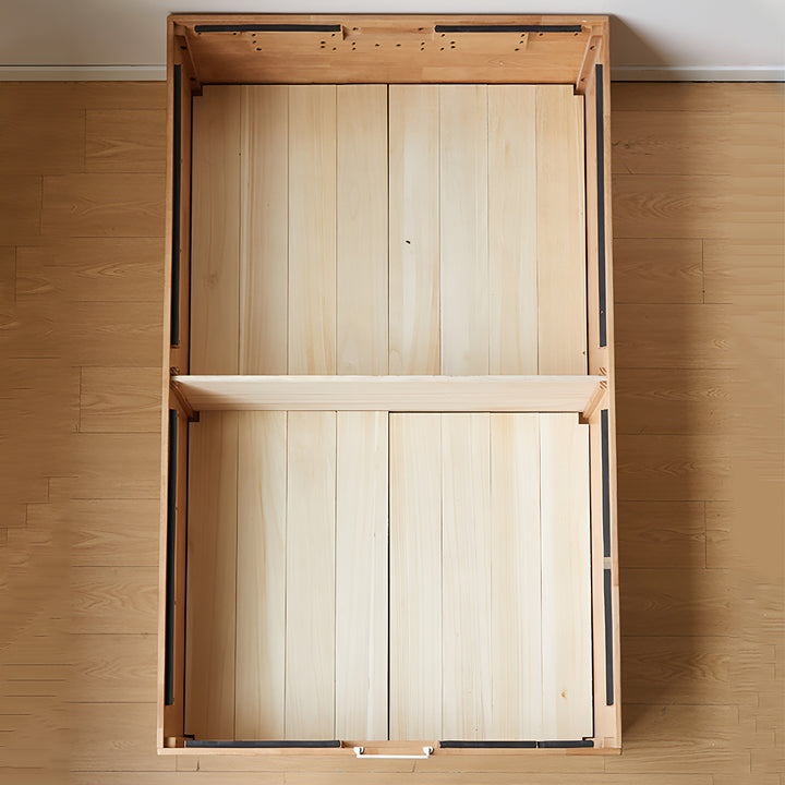 Scandinavian rubber wood kids storage bed mireo with context.