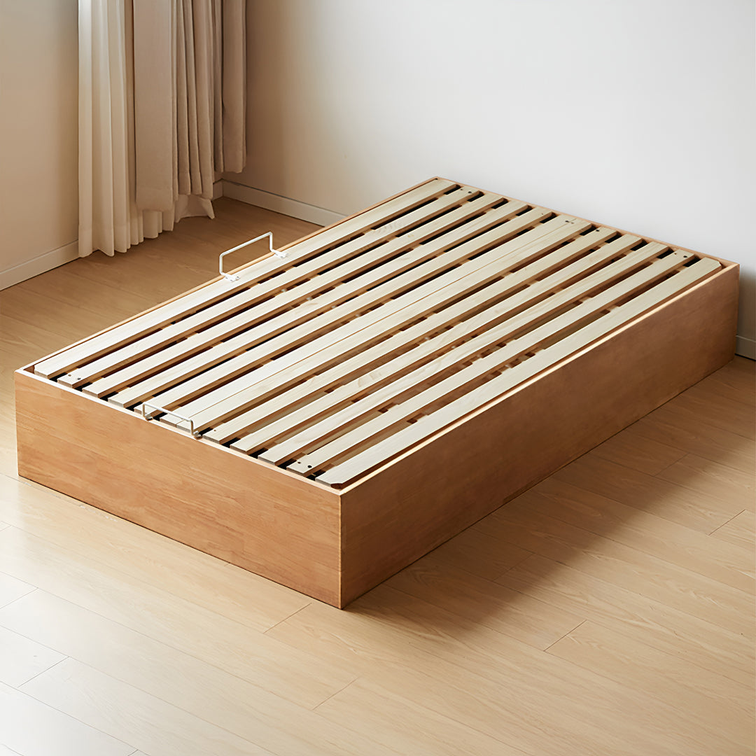 Scandinavian rubber wood kids storage bed mireo in details.