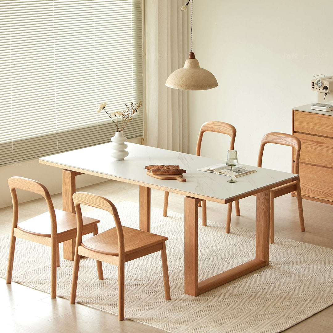 Scandinavian sintered stone dining table classic dine conceptual design.