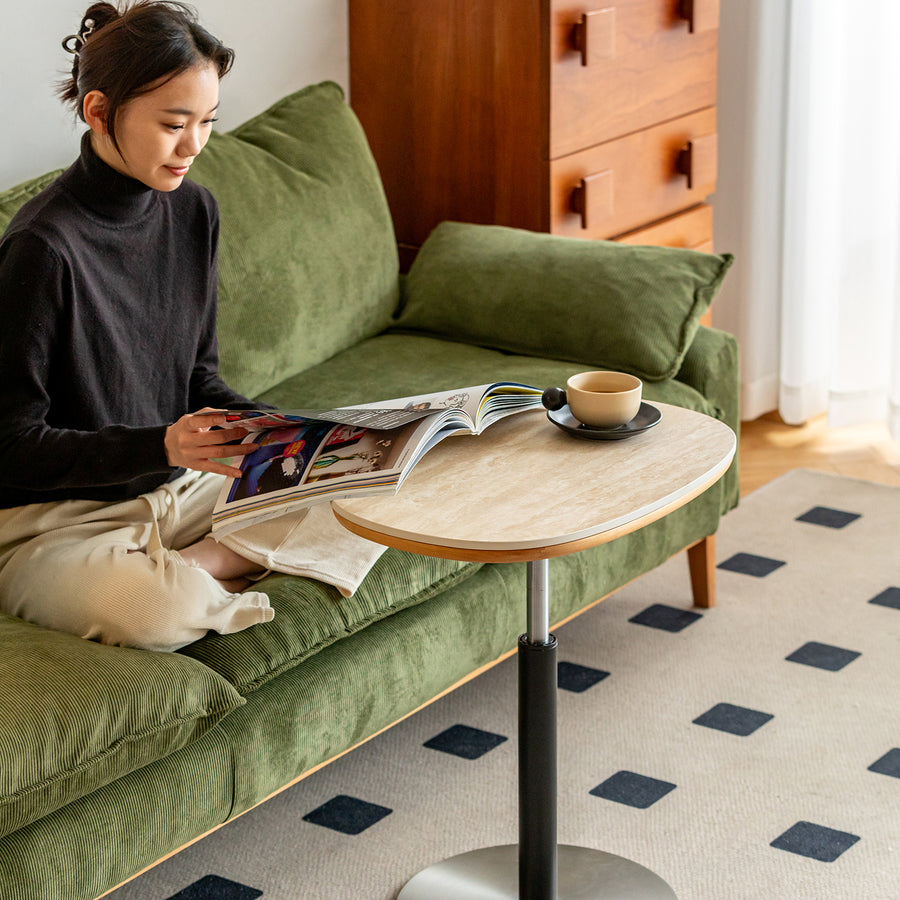 Scandinavian sintered stone height adjustable side table roman primary product view.