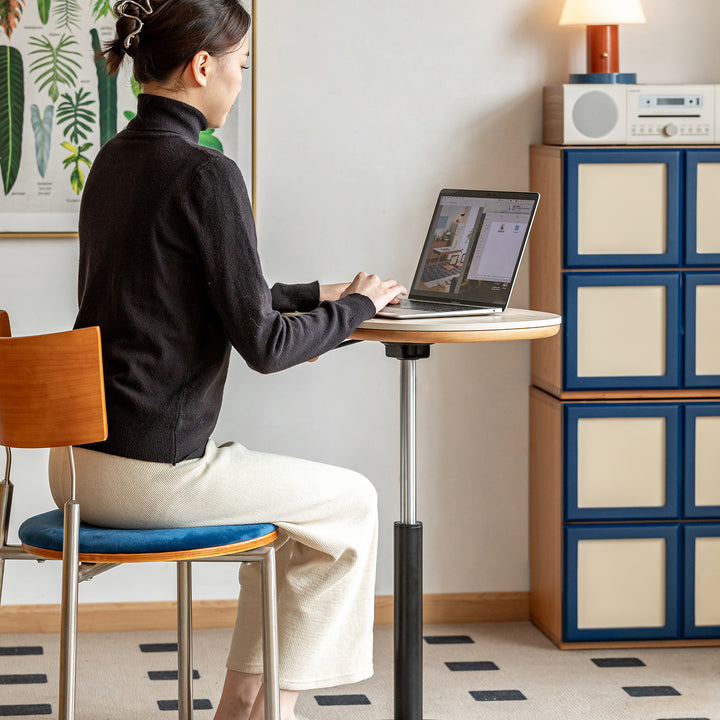 Scandinavian sintered stone height adjustable side table roman in details.