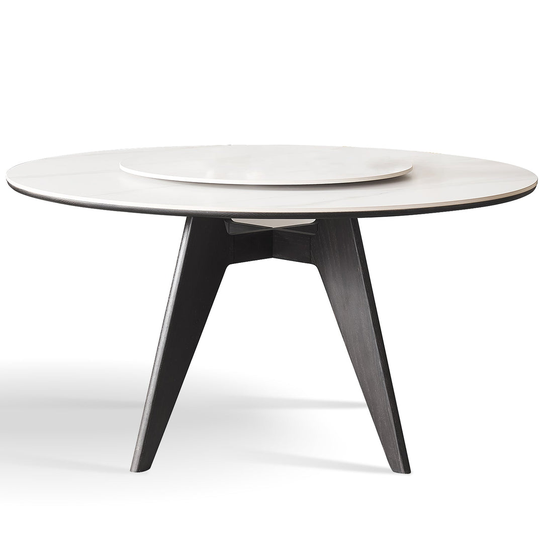 Scandinavian sintered stone round dining table belly detail 13.