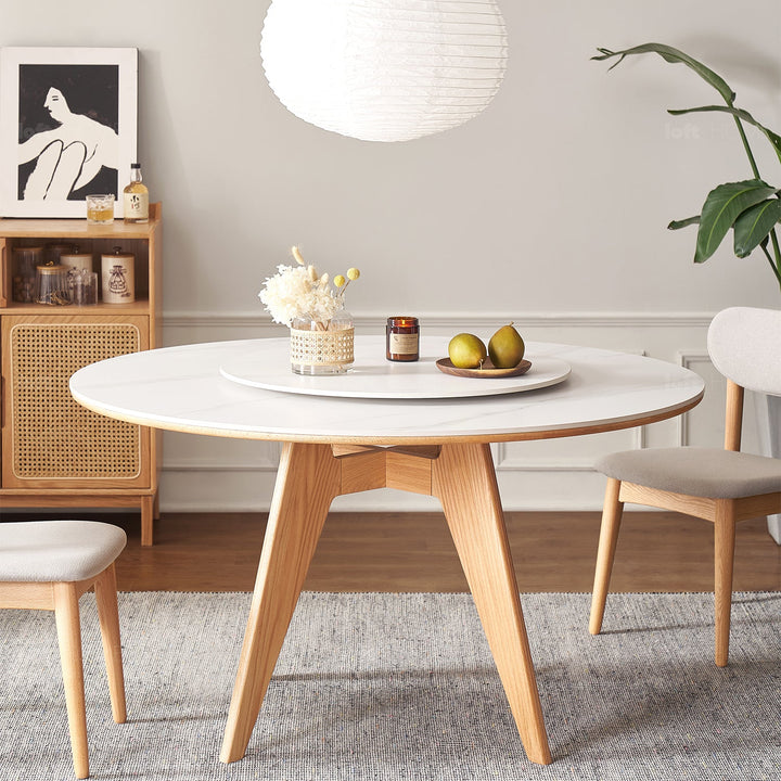 Scandinavian sintered stone round dining table belly detail 4.