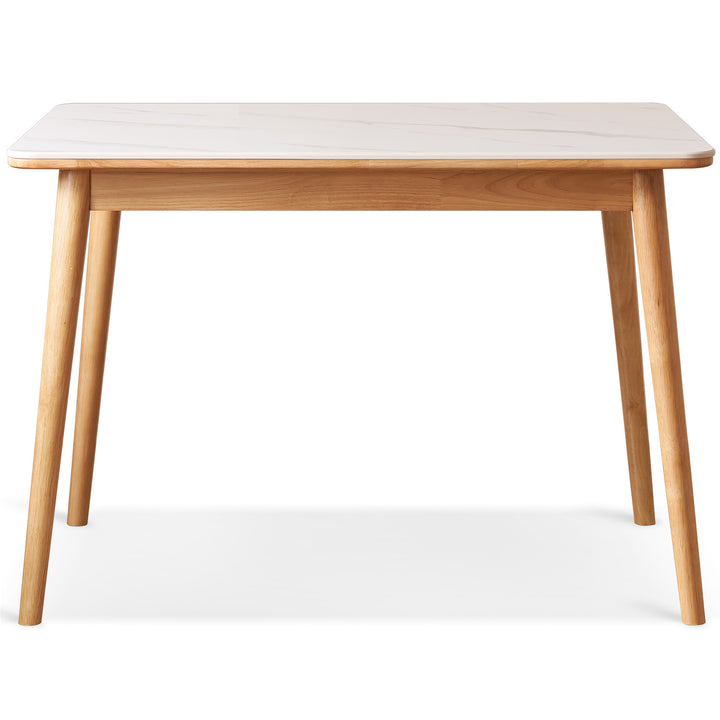 Scandinavian sintered stone rubber wood dining table rowan conceptual design.