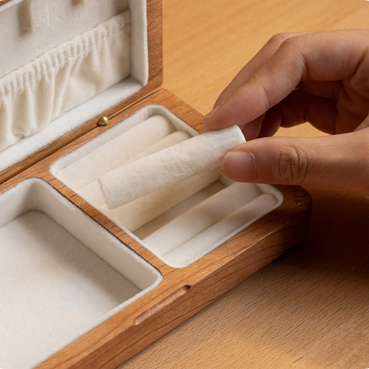 Scandinavian solid wood jewelry box keepsa material variants.