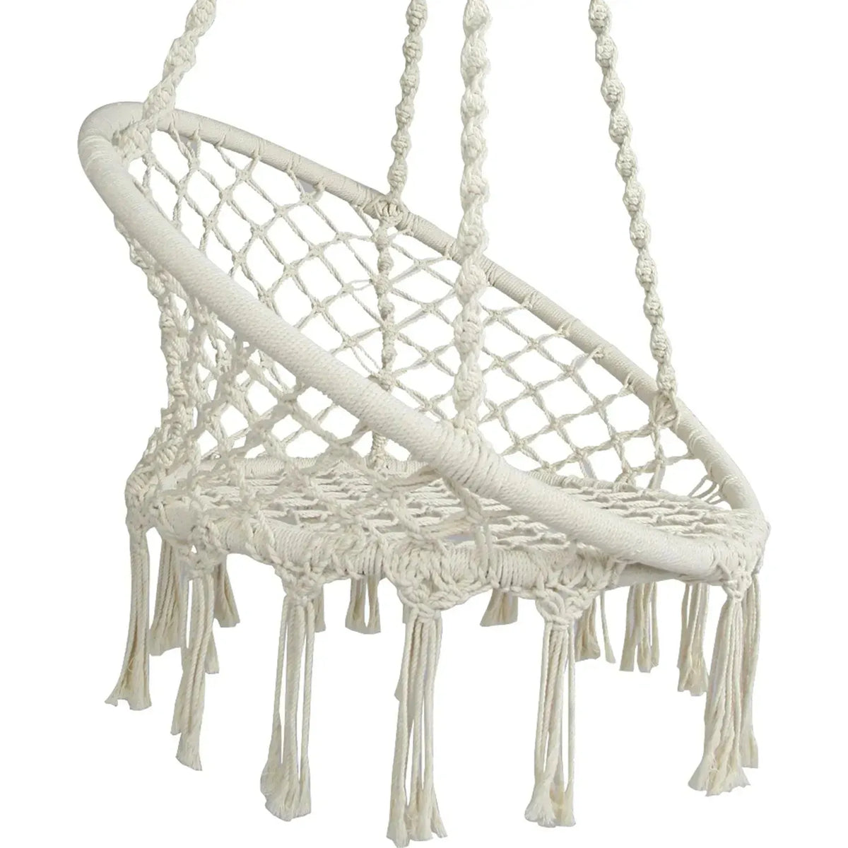 Scandinavian woven rope hanging chair 1 seater sofa net situational feels.