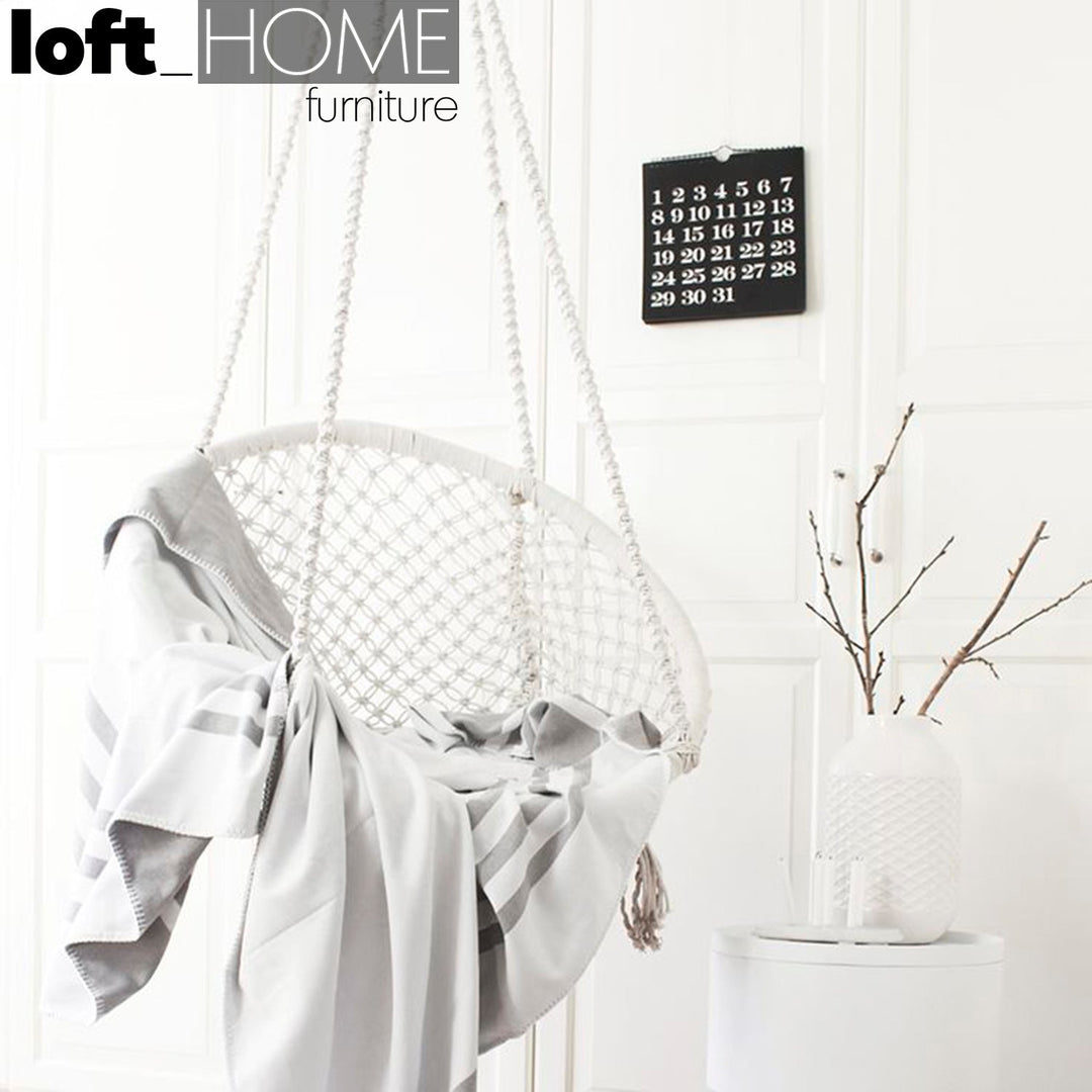 Scandinavian twine hanging chair 1 seater sofa net conceptual design.