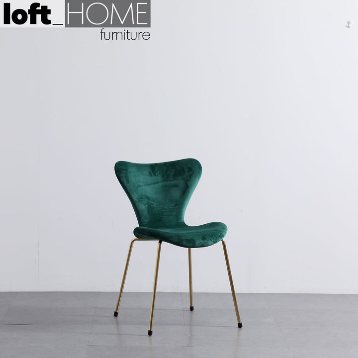 Scandinavian velvet dining chair ant in real life style.