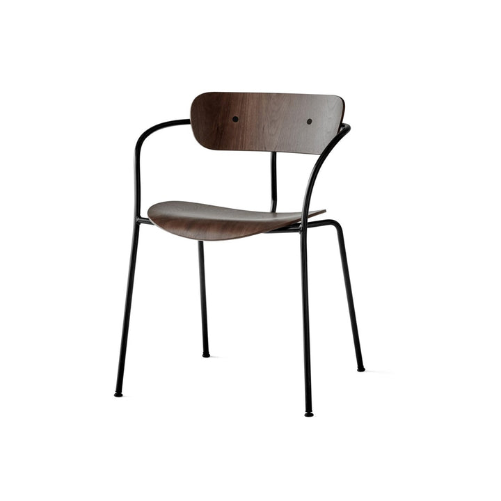 Scandinavian wood armrest dining chair pavilion av2 conceptual design.