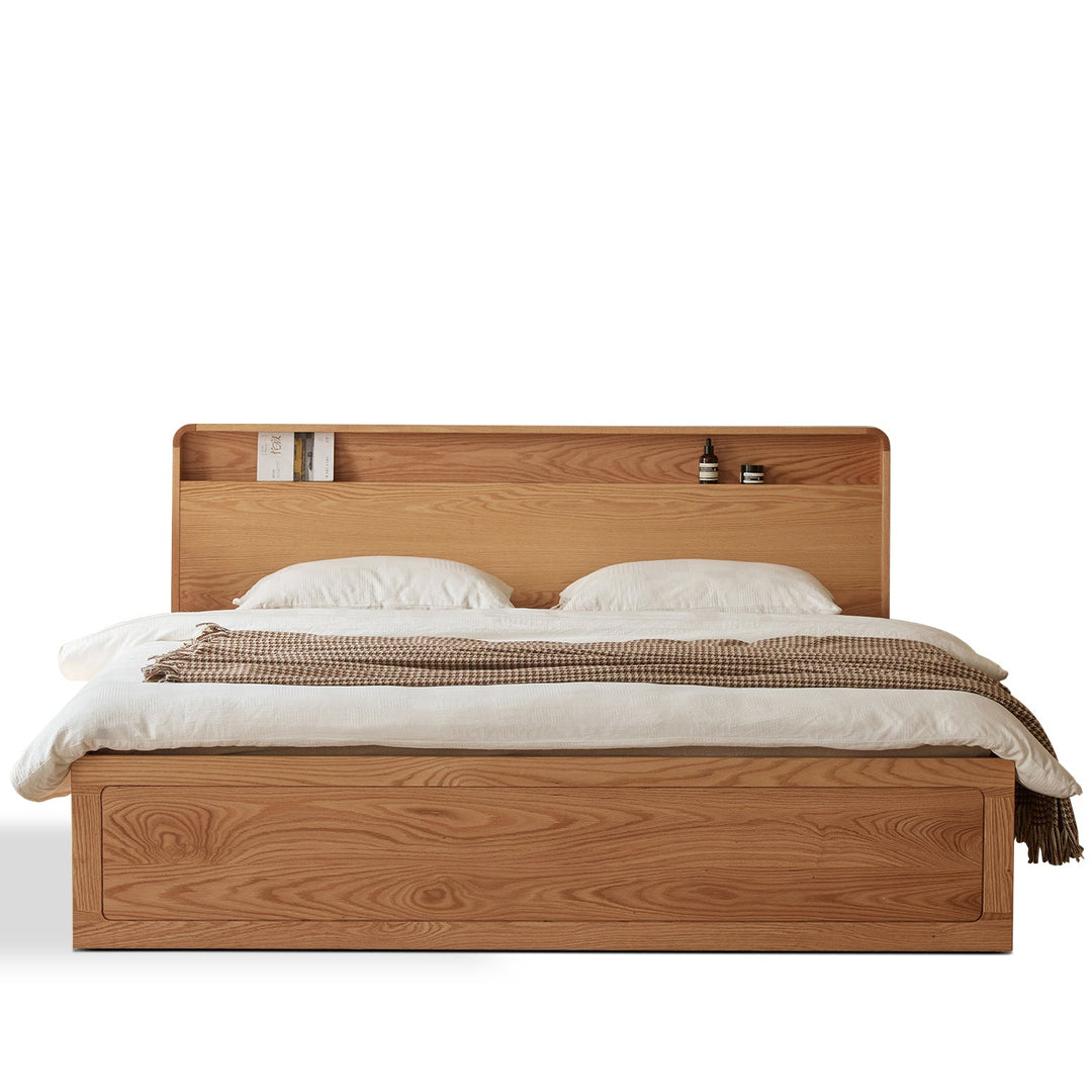 Scandinavian wood bed classicdream in white background.