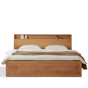 Scandinavian wood bed classicdream in white background.