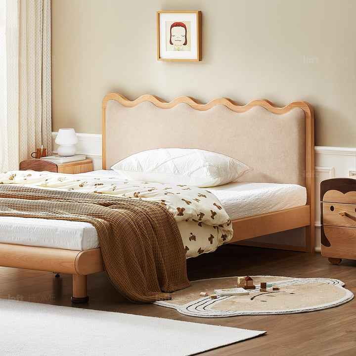 Scandinavian wood bed eller wave detail 4.