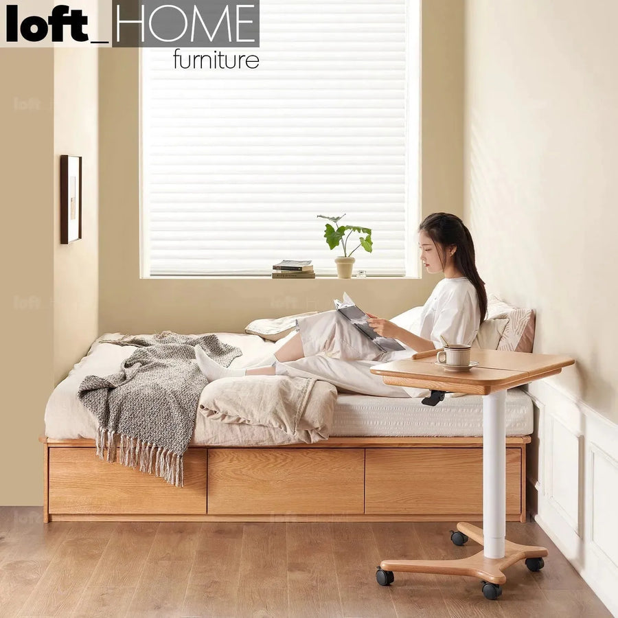 Scandinavian wood bed hemo primary product view.