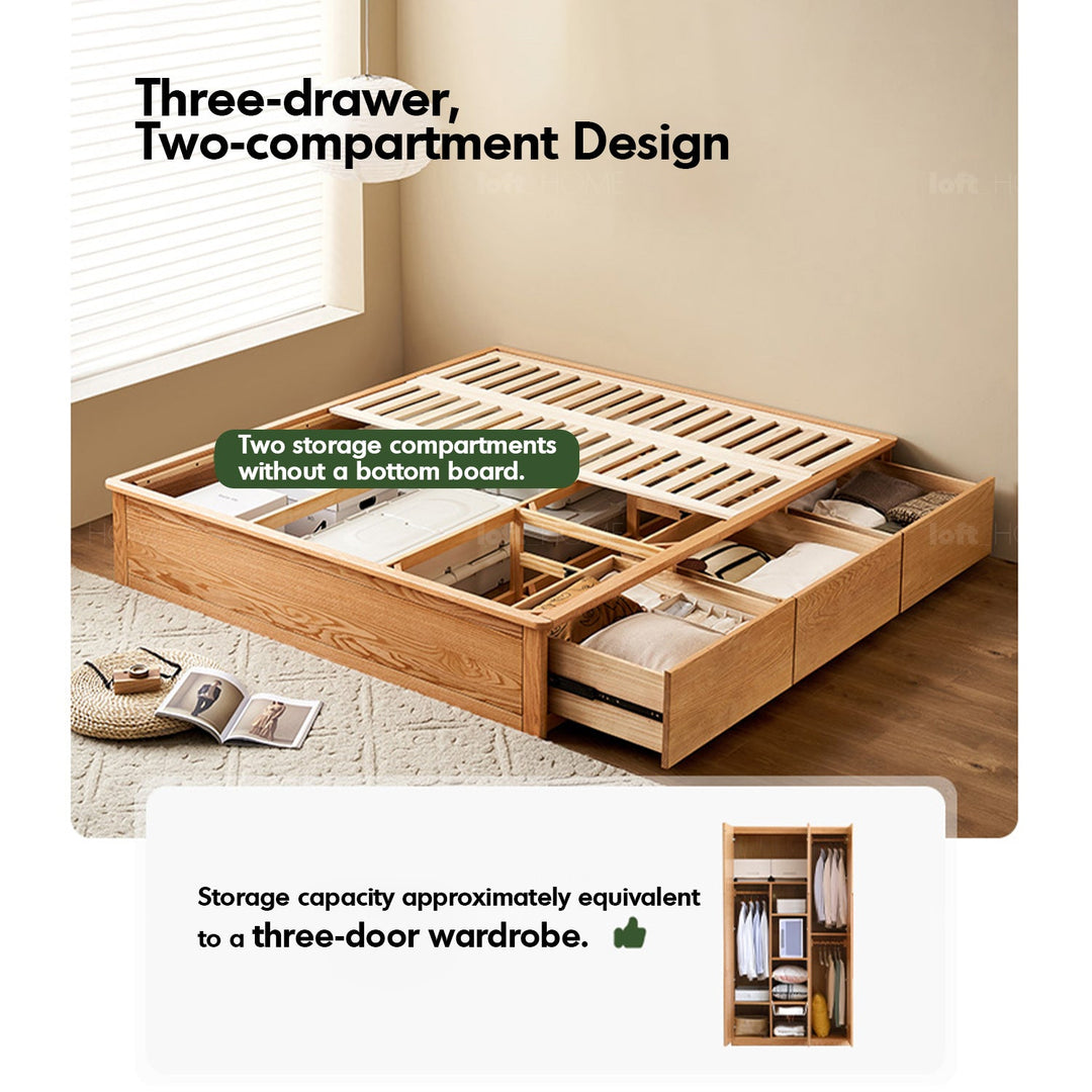 Scandinavian wood bed hemo with context.