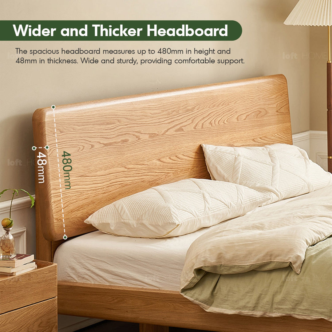 Scandinavian wood bed vitasleep in details.