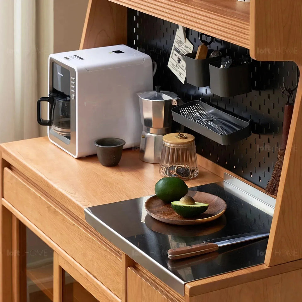 Scandinavian wood cabinet cherry retro detail 7.
