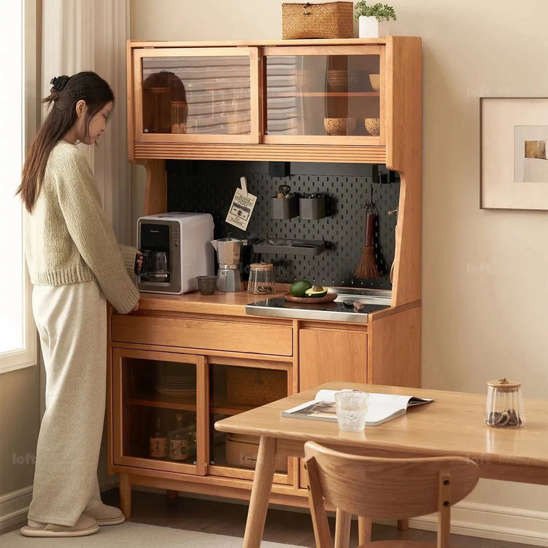 Scandinavian wood cabinet cherry retro detail 5.