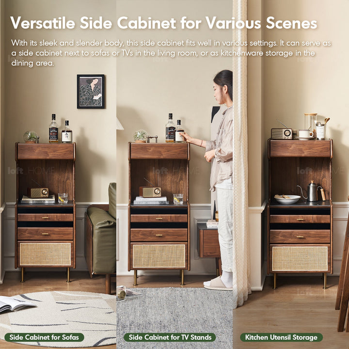Scandinavian wood cabinet goya material variants.