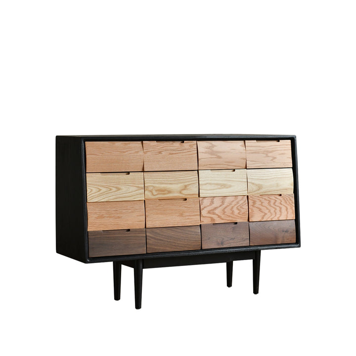 Scandinavian wood cabinet wabi sabi situational feels.