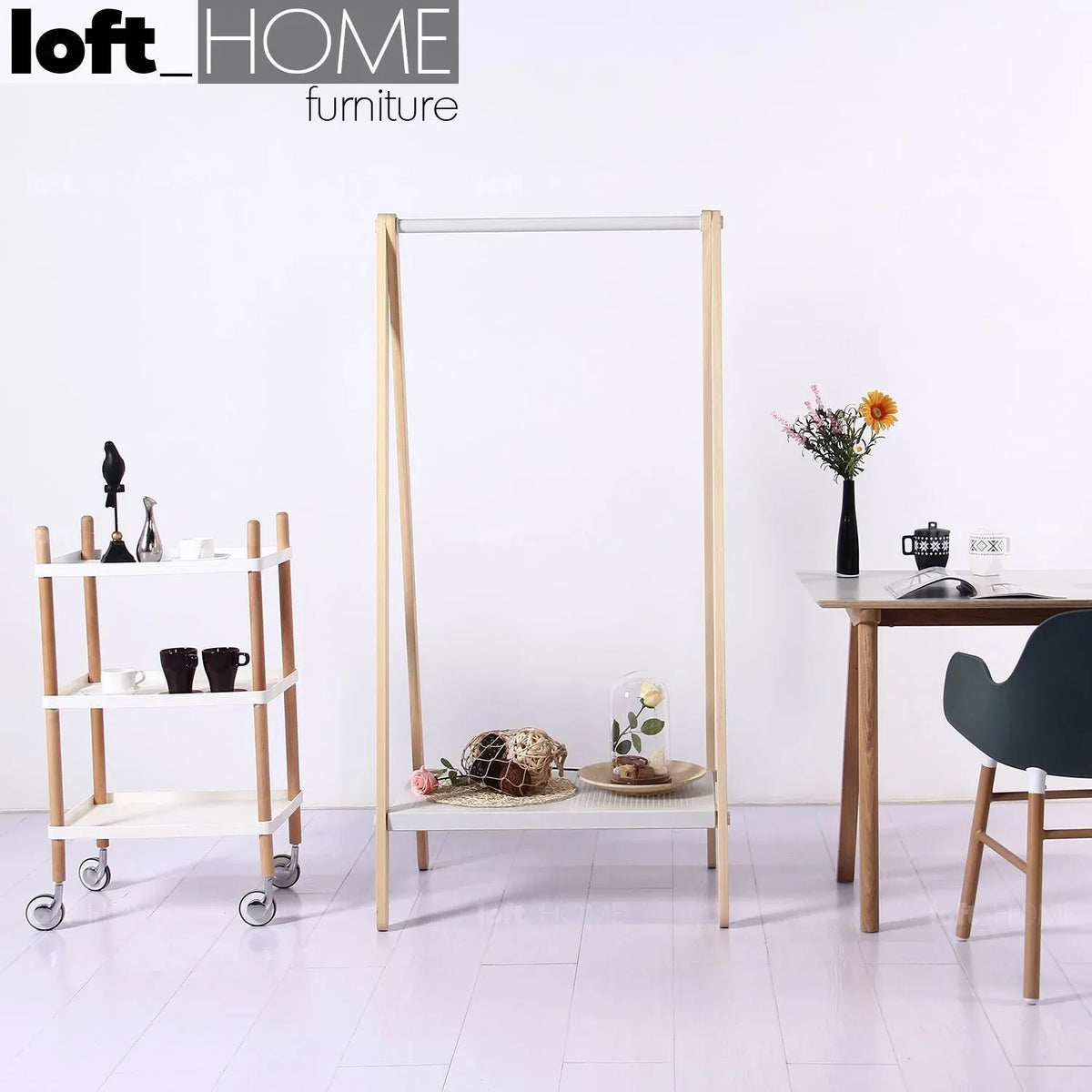 Modern wood cloth hanger toj in real life style.