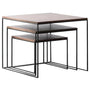 Industrial Wood Coffee Table 3pcs Set DVEIN